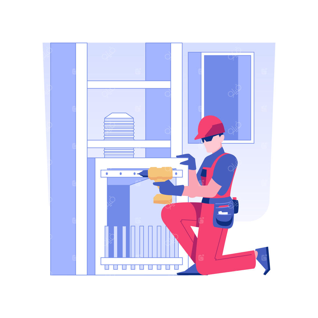 نصب شومینه - تصویر مفهومی وکتور