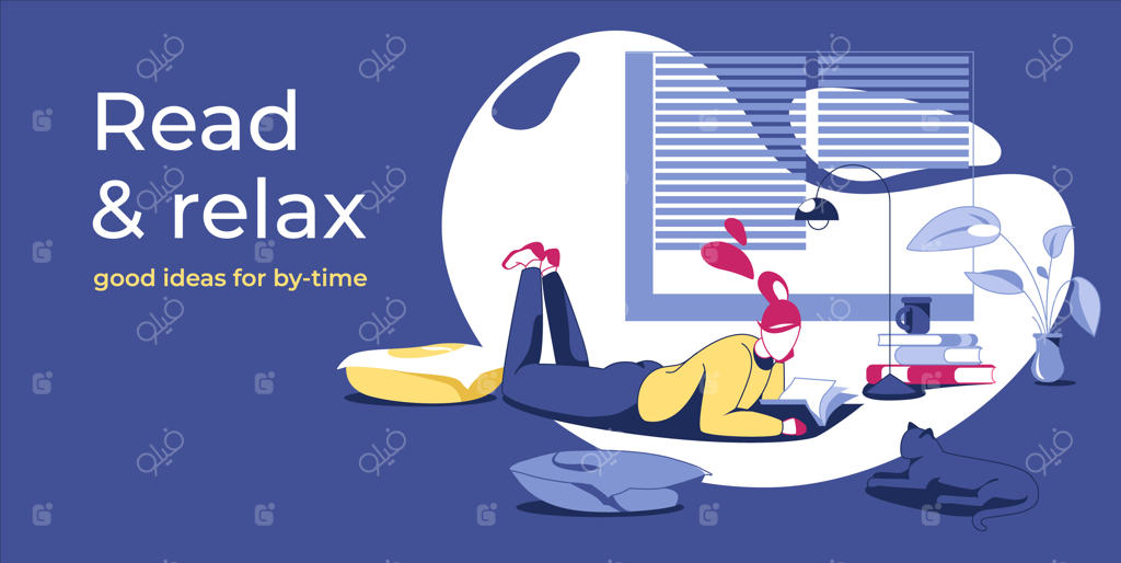 دختر در حال مطالعه و استراحت در اتاق