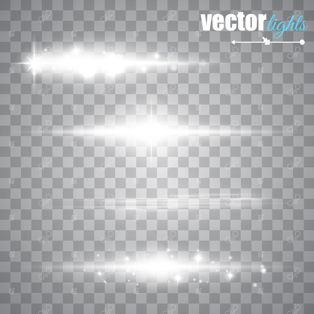 درخشش لنز جدا شده: تصویرسازی وکتور، درخشندگی نور ستاره‌ای