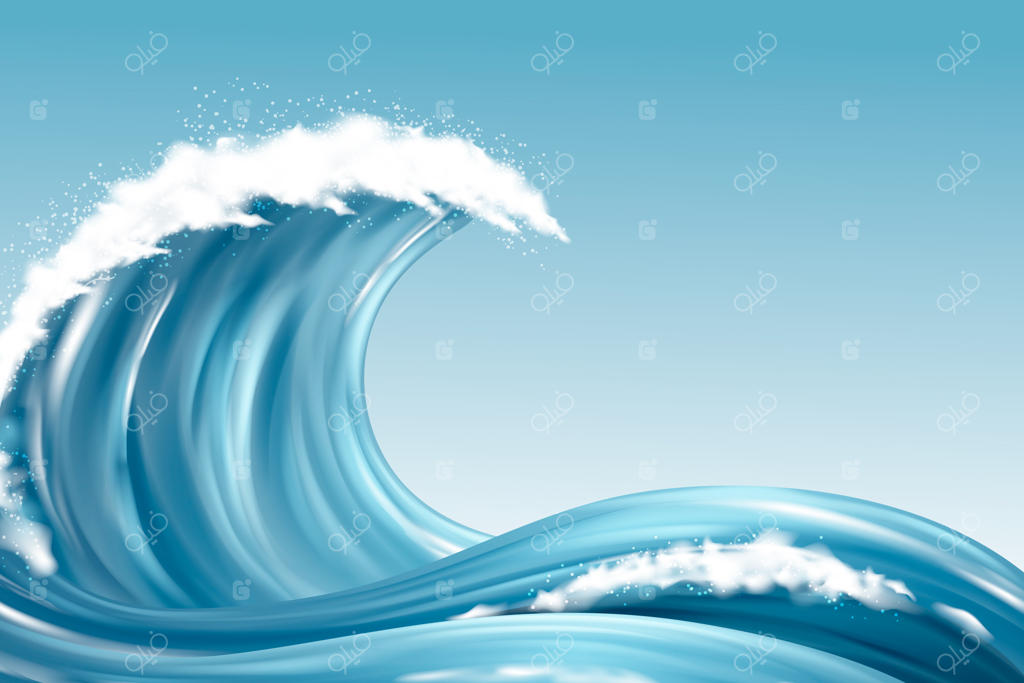 پس‌زمینه موج‌های آب واقعی