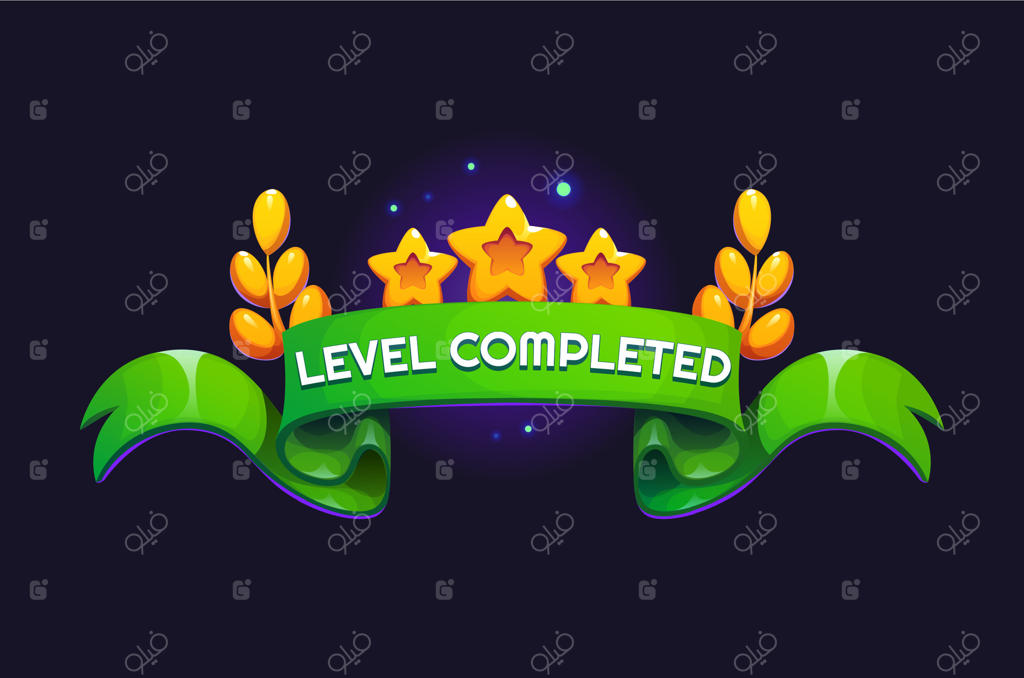 آیکون نشان یا گرافیک رابط برای اتمام مرحله بازی