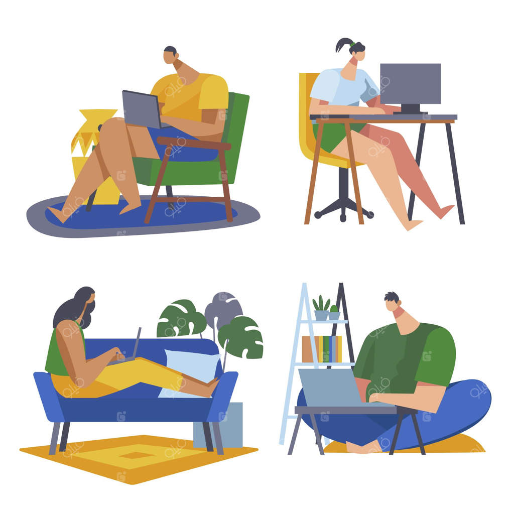 صحنه‌ای از کار از راه دور با طراحی دستی