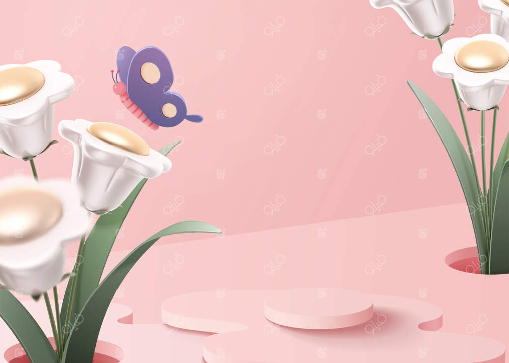 پس‌زمینه بهاری با گل‌های بابونه