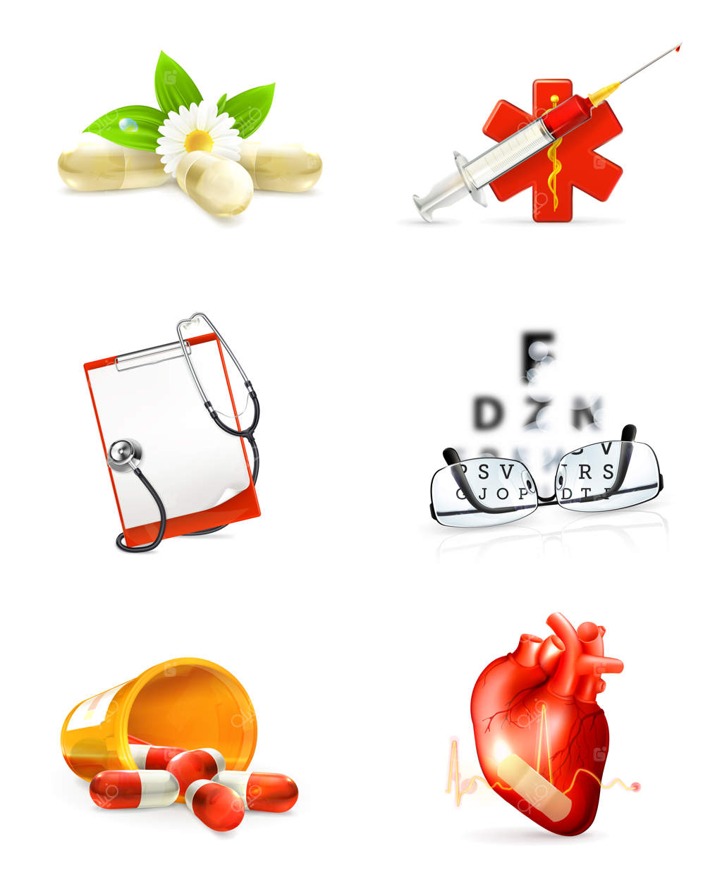 پزشکی، مجموعه‌ای از تصاویر کلیپ‌آرت