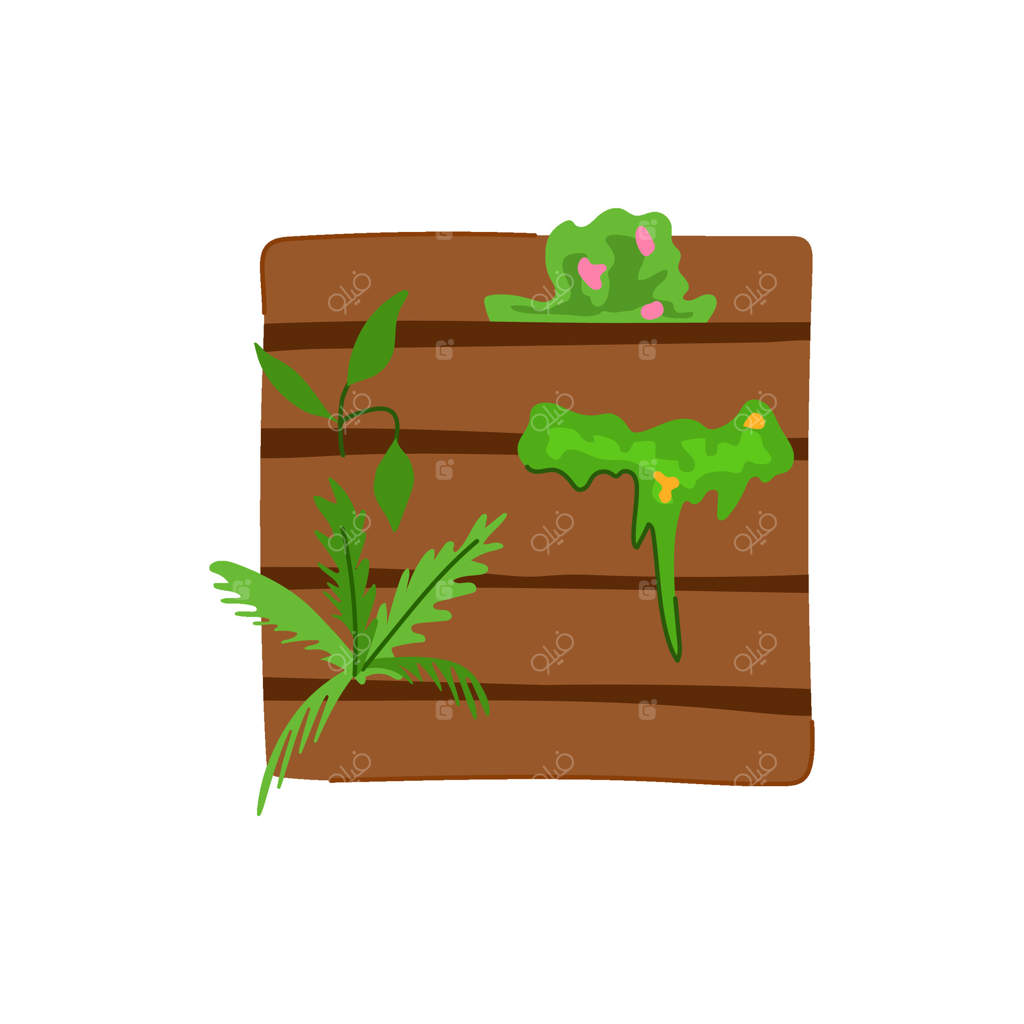 تصویر کارتونی از باغ عمودی داخل ساختمان