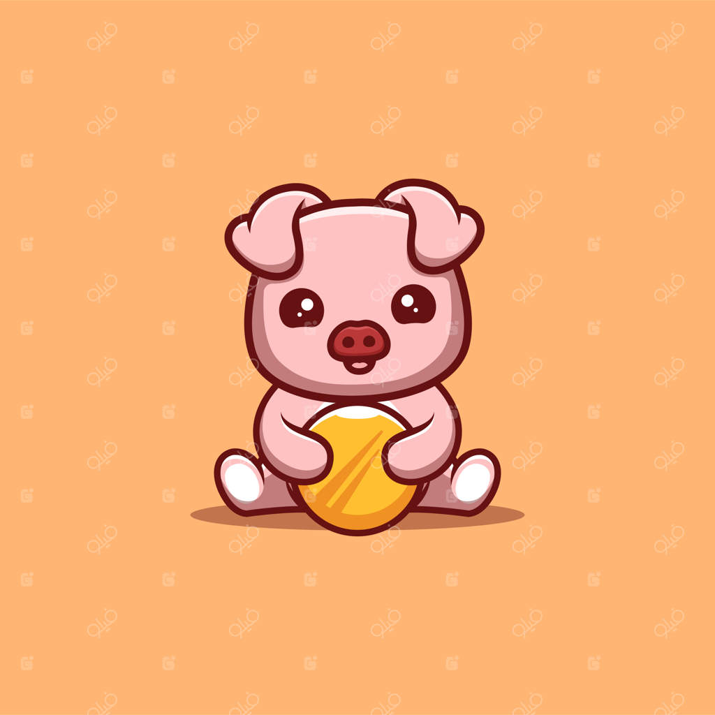 لوگو کارتونی خلاقانه و بامزه با طرح میمون روی سکه طلا