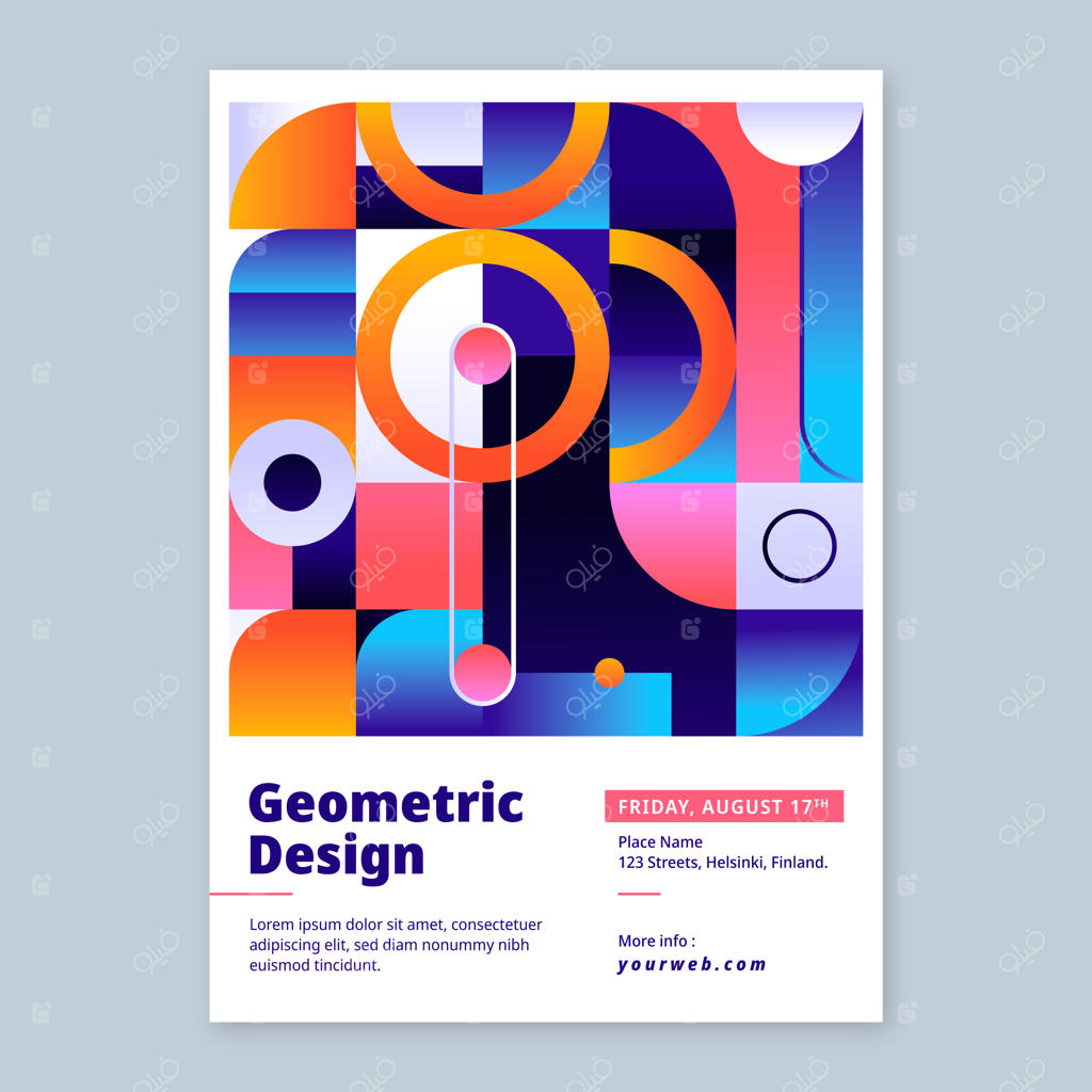 قالب پوستر اشکال هندسی انتزاعی