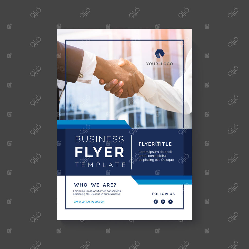 پوستر تبلیغاتی کسب‌وکار با عکس و طرح انتزاعی