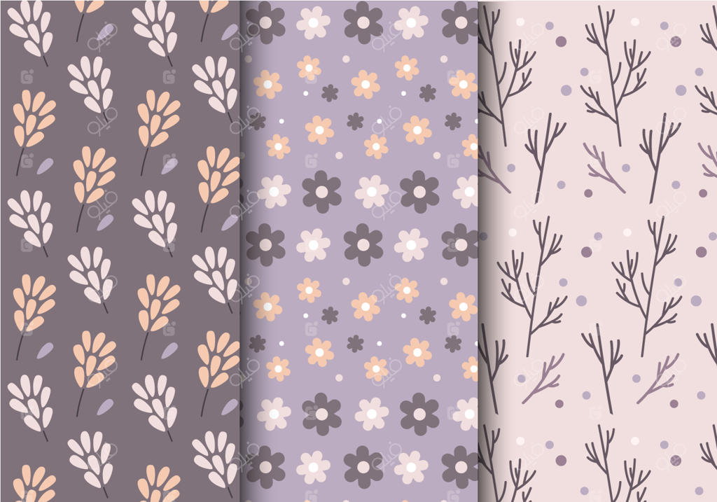 پترن گل‌دار پاییزی رایگان