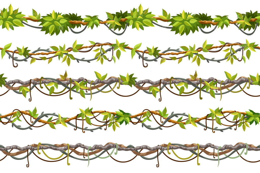مجموعه‌ای از حاشیه‌های یکپارچه شاخه‌های گیاهان پیچکی