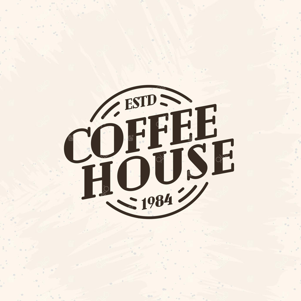 لوگو قهوه‌خانه به رنگ سیاه - سبک خطی برای کافی‌شاپ