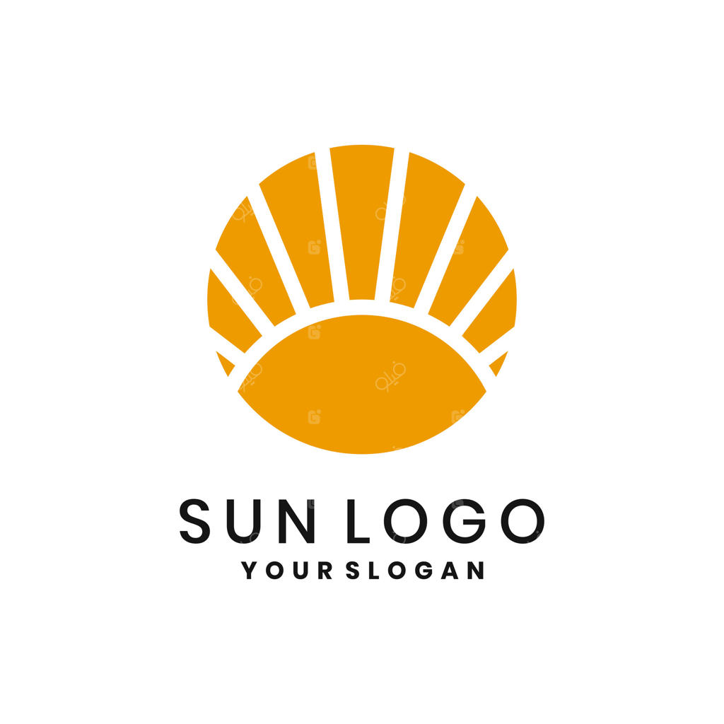 لوگوی خورشید و پرتوها با طراحی مینیمالیستی مدرن