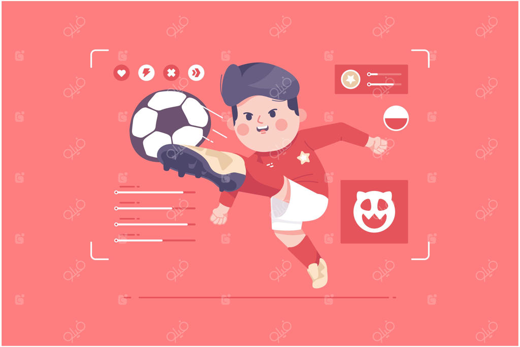 طراحی شخصیت جذاب بازیکن فوتبال لهستانی