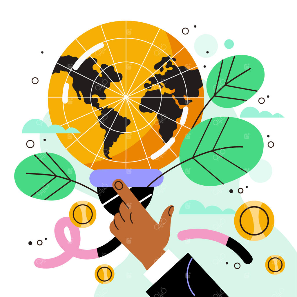 تصویرسازی دستی اقتصاد جهانی