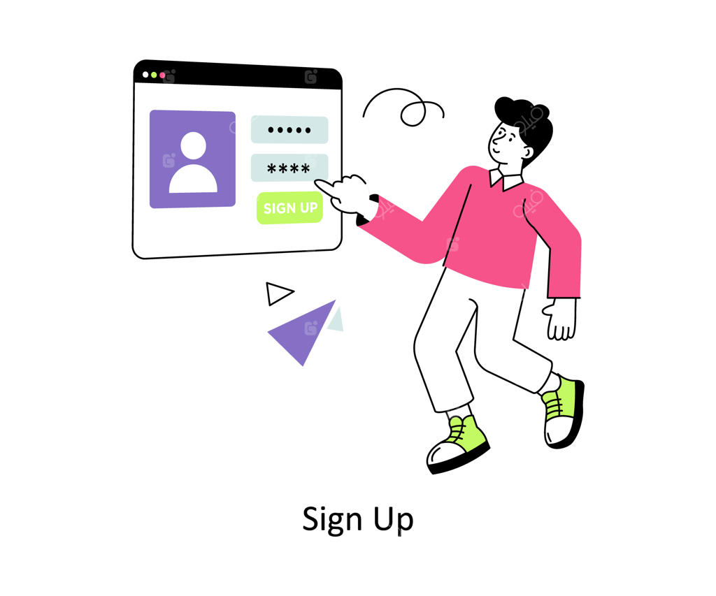 تصویرسازی وکتور ثبت نام با سبک طراحی تخت