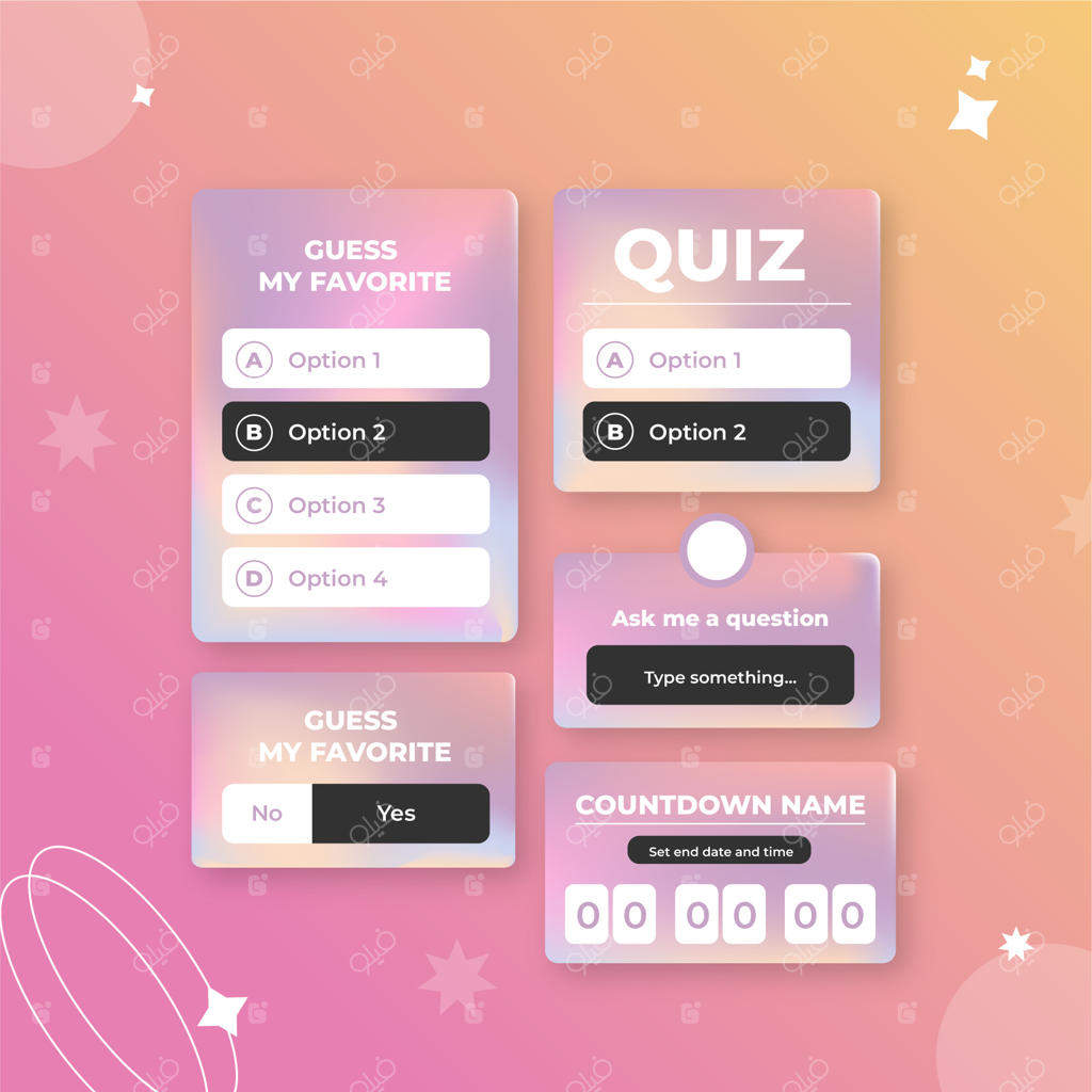 استیکر نظرسنجی گرادینتی اینستاگرام