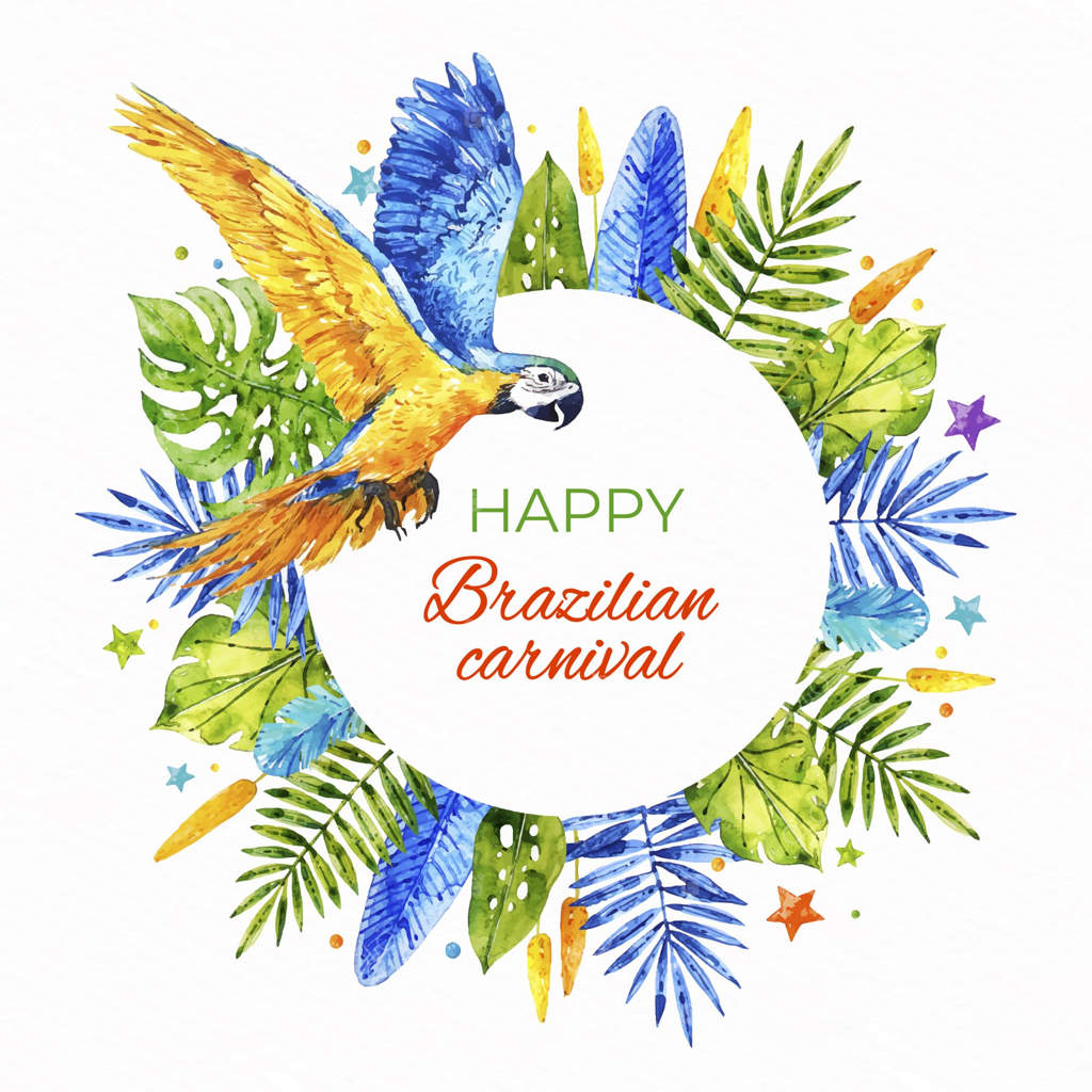 کارناوال برزیلی با آبرنگ