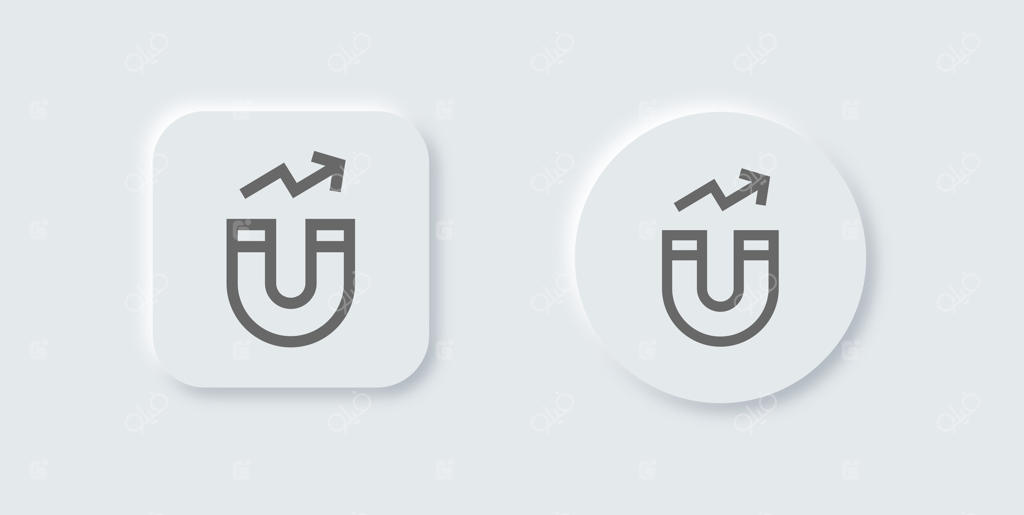 دو نماد، یک آهنربا و یک پیکان