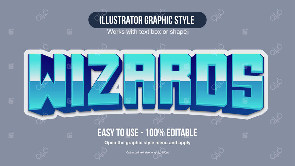 افکت متن بازی با قوس آبی و فلزی