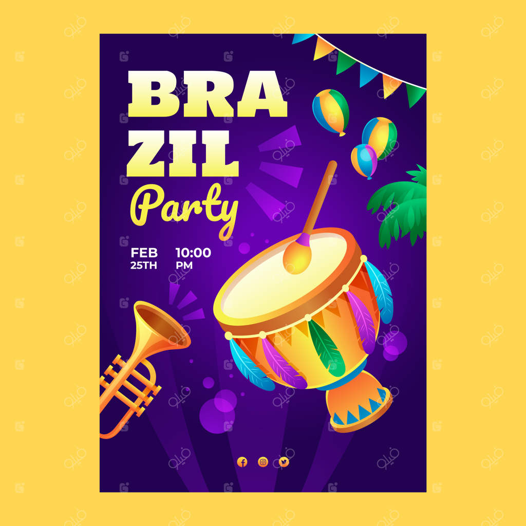 قالب پوستر عمودی جشنواره گرادیان