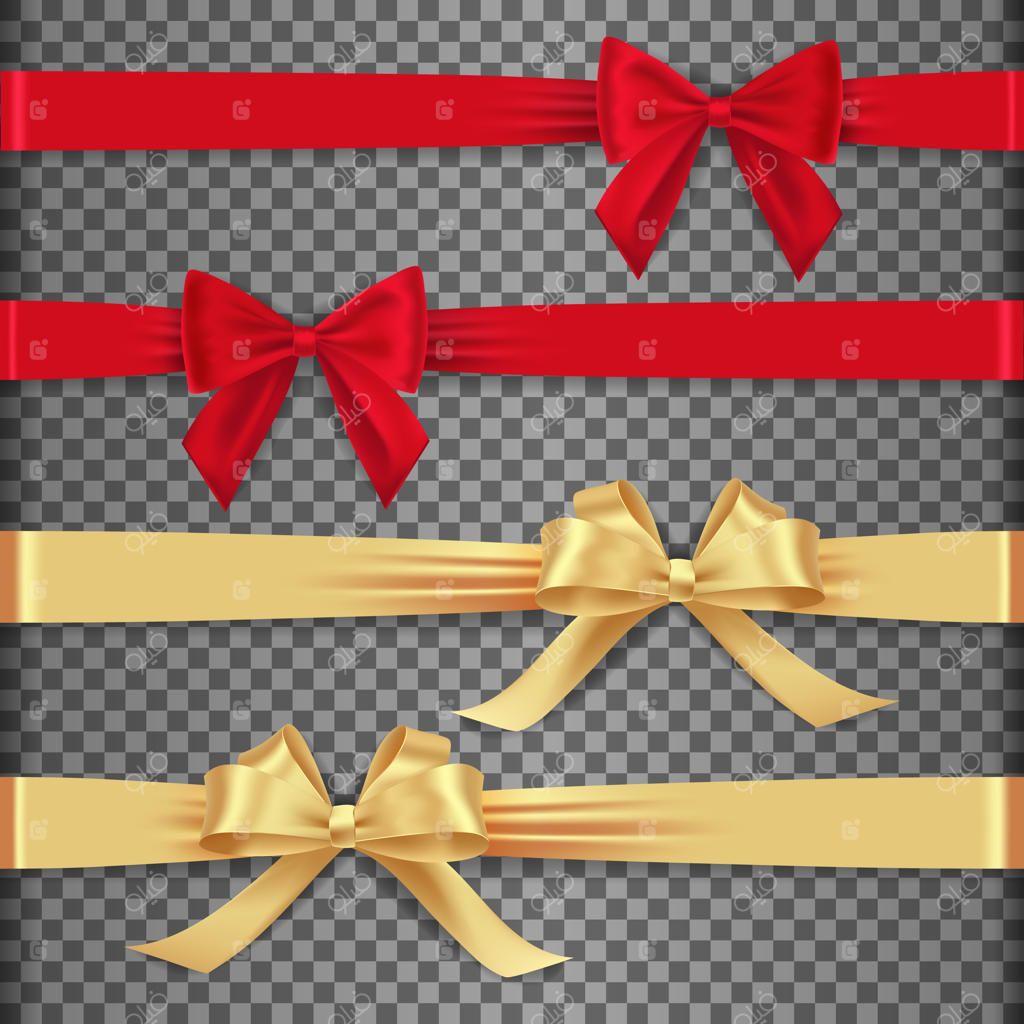 مجموعه‌ای از روبان‌های طلایی