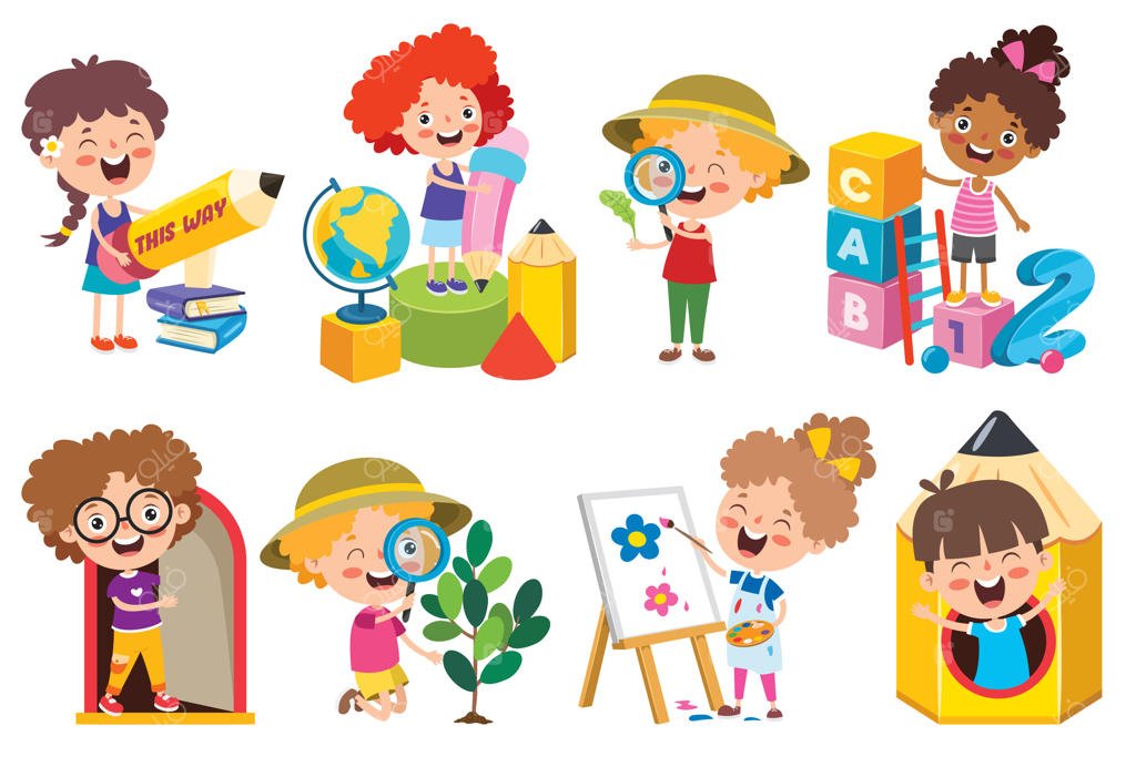 کودک شاد در حال مطالعه و یادگیری