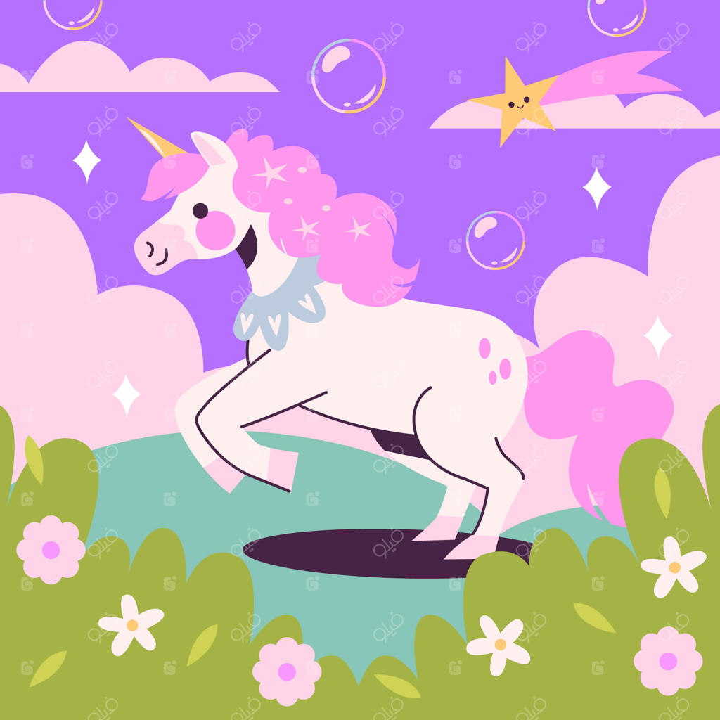 تصویر تخت و بامزهٔ اسب تک‌شاخ