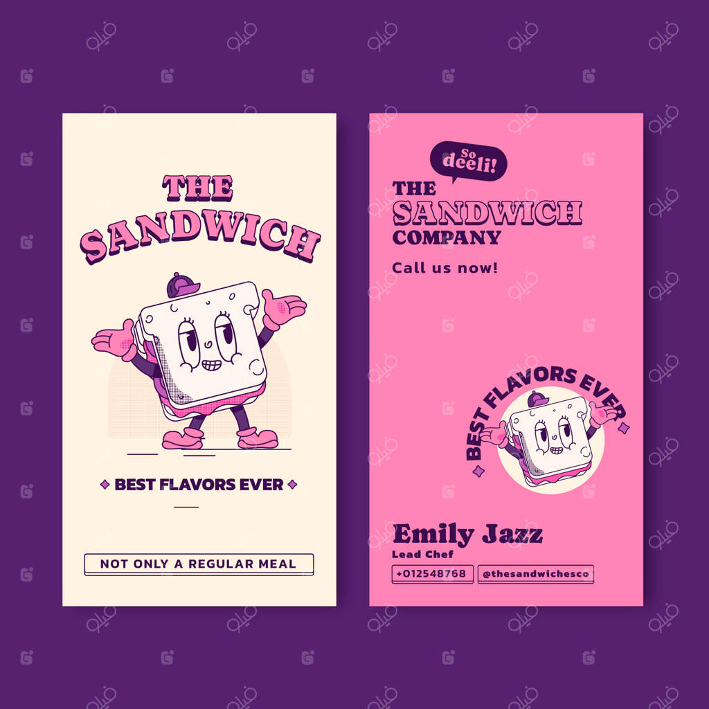 کارت ویزیت عمودی خلاقانه و دست‌ساز