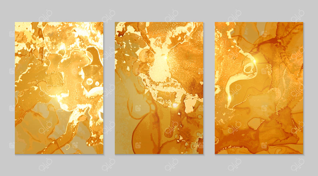 بافت‌های انتزاعی سنگ مرمر زرد و طلایی