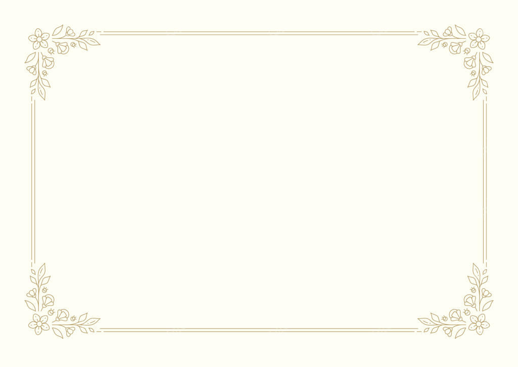 قاب گل و شکوفه طبیعی با طراحی خطی طلایی وینتیج و تزئینی