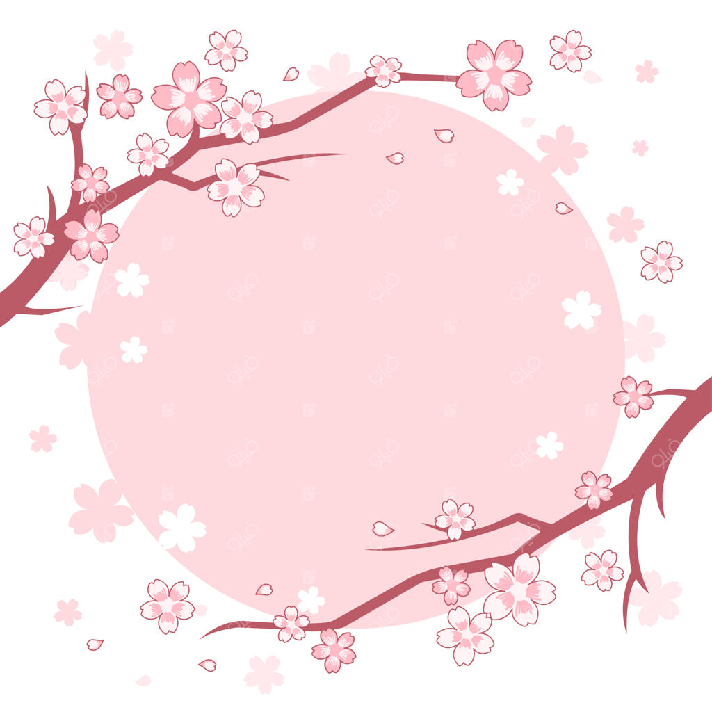 پس‌زمینه درختی با شکوفه‌های گیلاسی صورتی و سفید