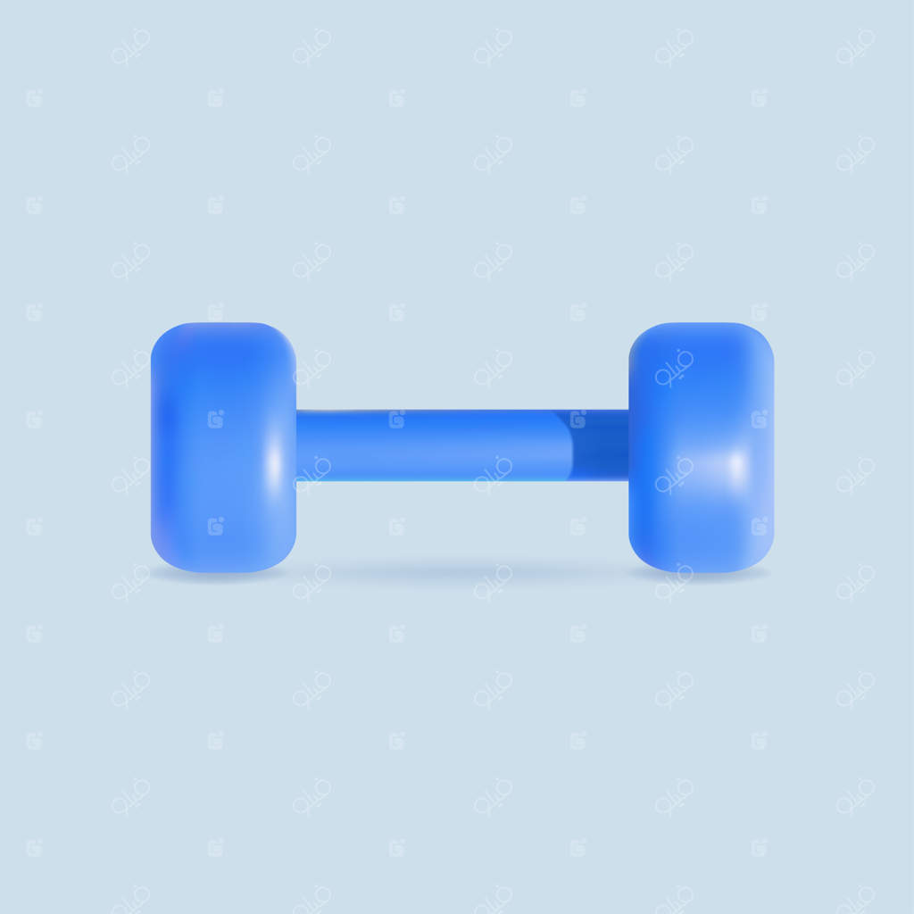 مجموعه دمبل‌های سه‌بعدی - نمای نزدیک واقعی - جدا شده روی زمینه سفید - عنصر ورزشی تناسب اندام - وکتور دمبل