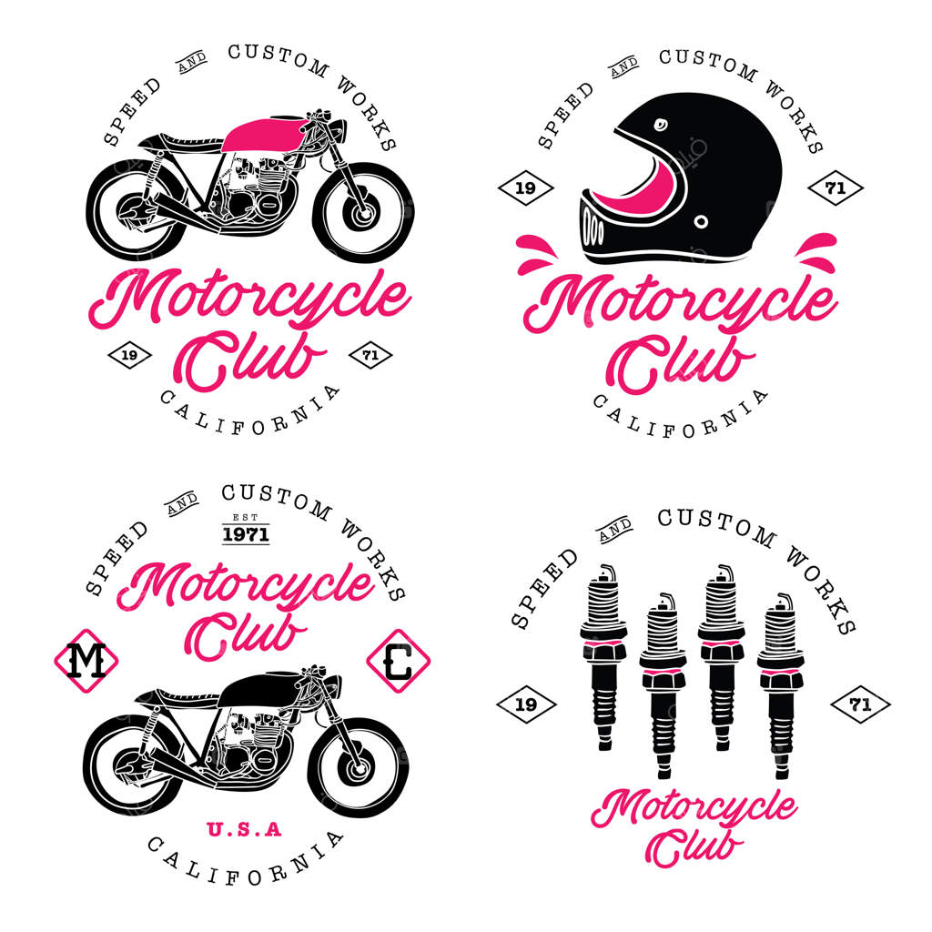 لوگوی نشان موتورسیکلت سفارشی کلاسیک
