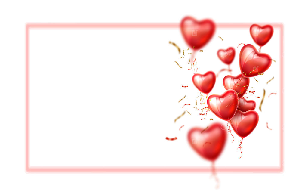 بادکنک‌های قلبی واقع‌گرایانه با تزئیناتی از کاغذهای طلایی.