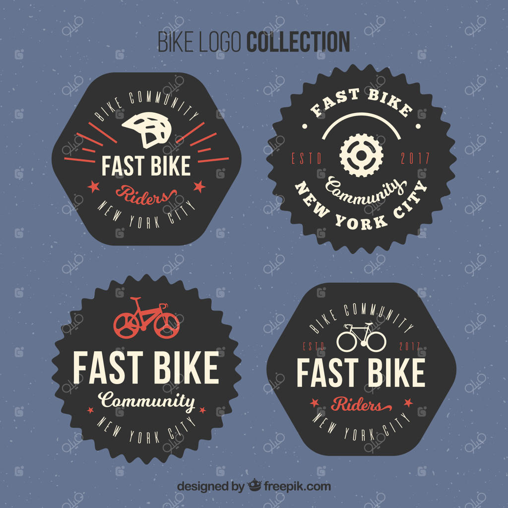 مجموعه‌ای از لوگوهای دوچرخه قدیمی