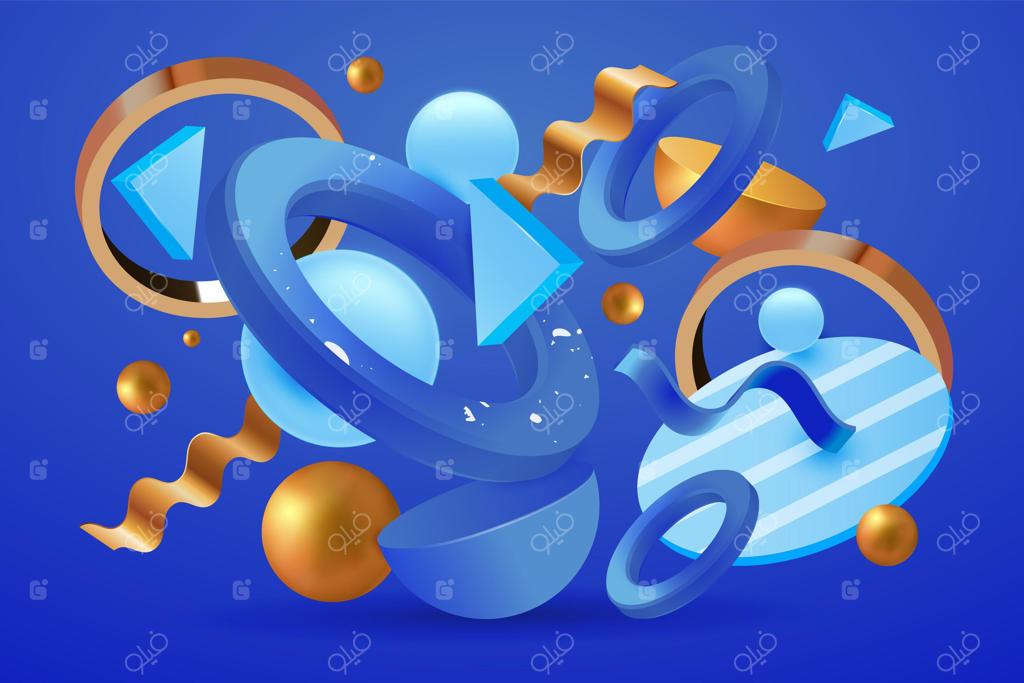 پس‌زمینه هندسی سه‌بعدی گرادینت