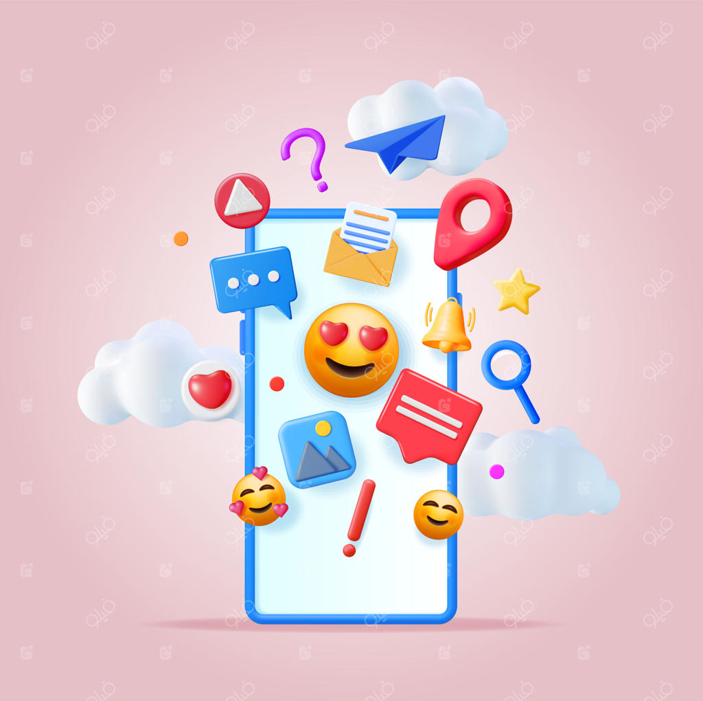 مفهوم رسانه اجتماعی سه‌بعدی به طور مجزا