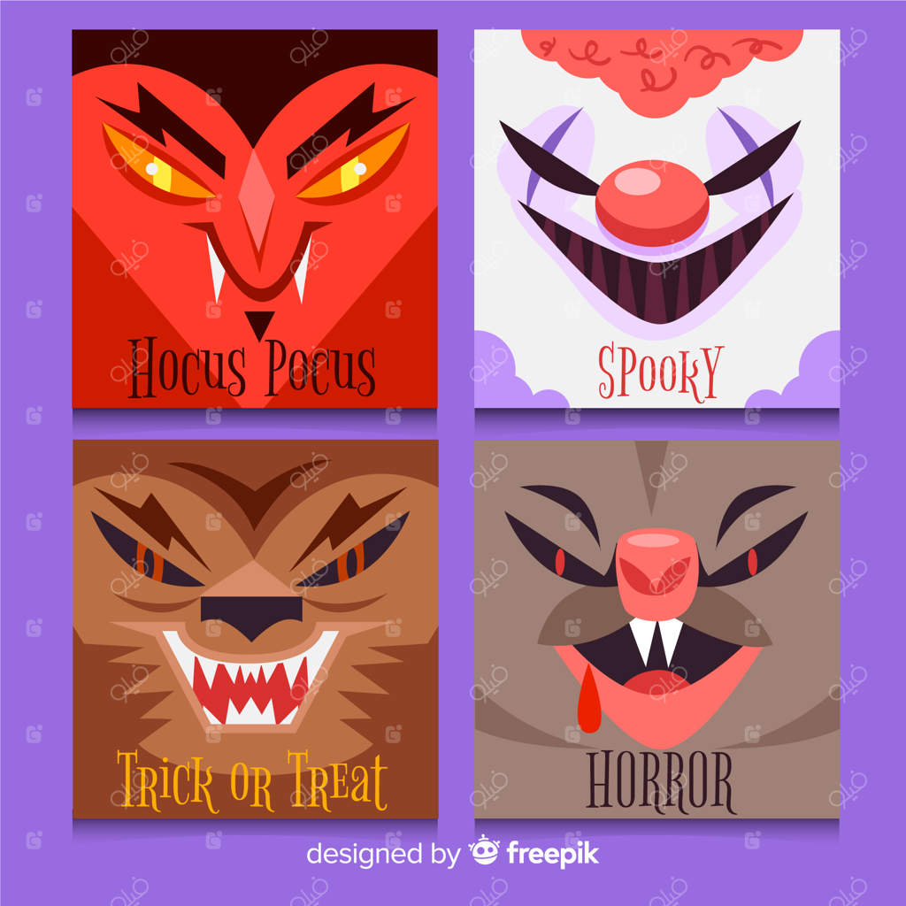 مجموعه کارت های فوق العاده هالووین با طراحی تخت