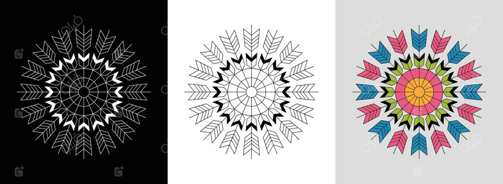 ماندالا با کمان‌های پررنگ