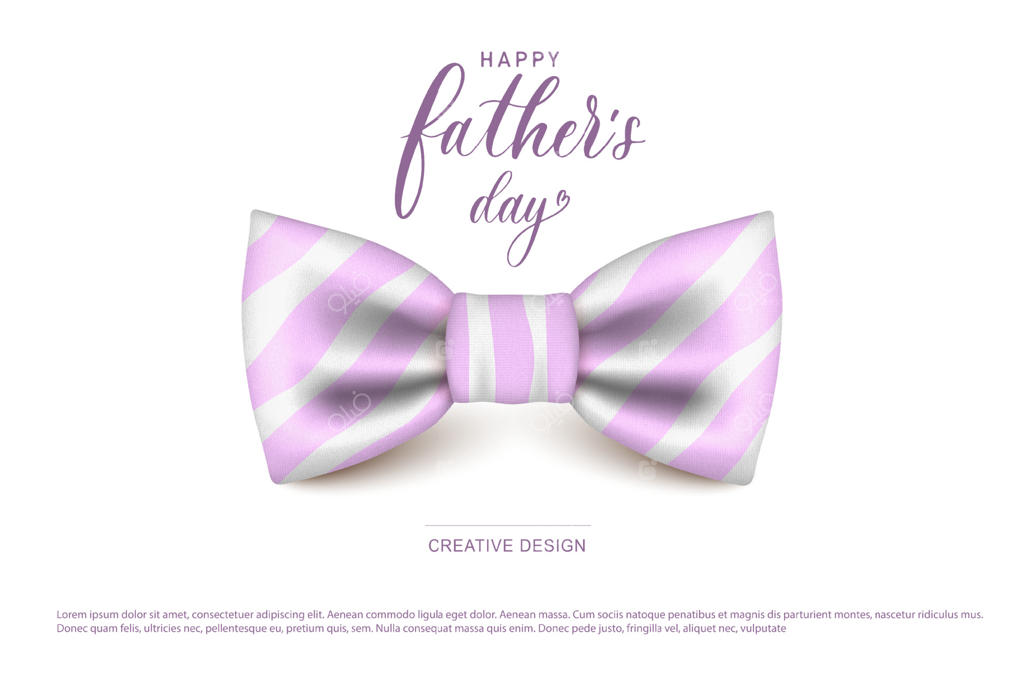 آیکون وکتور پاپیون راه‌راه سفید با نوشته در پس‌زمینه سفید، استایل هیپستر