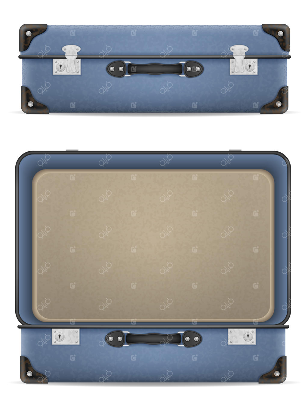 چمدان‌های مسافرتی روی پس‌زمینه سفید