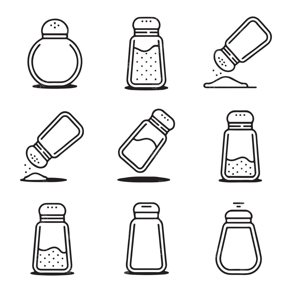 آیکون‌های نمک‌پاش برای آشپزی و غذاخوری