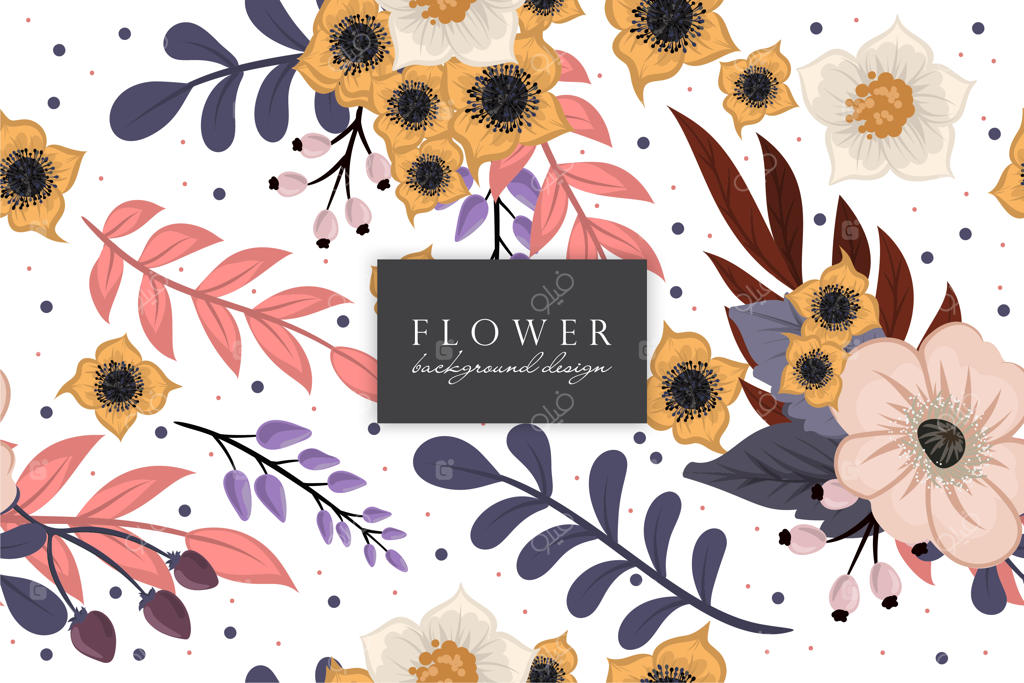 پترن گلدار یکپارچه در وکتور: قالب کاغذ دیواری