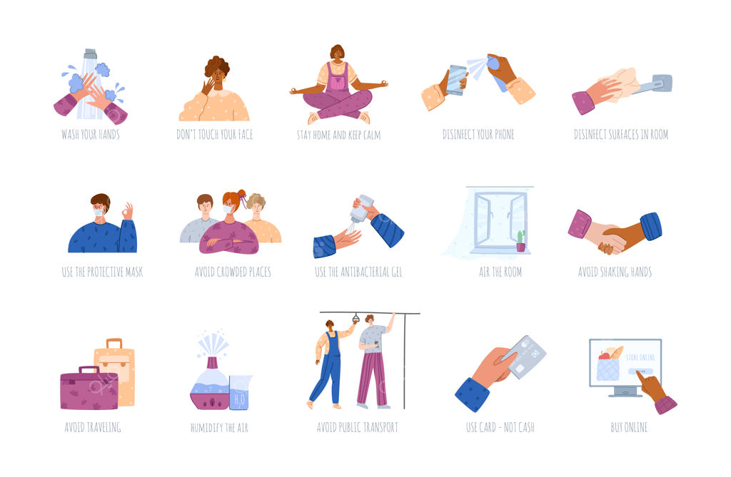 پیشگیری از ویروس کرونا 2019-ncov و کووید-19: اینفوگرافیک پیشگیری از آنفلوآنزا و بیماری‌های ناشی از هوای آلوده