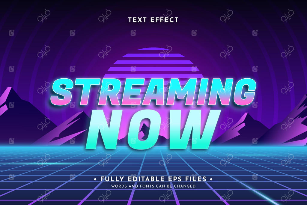 طراحی افکت متن نئون رترو