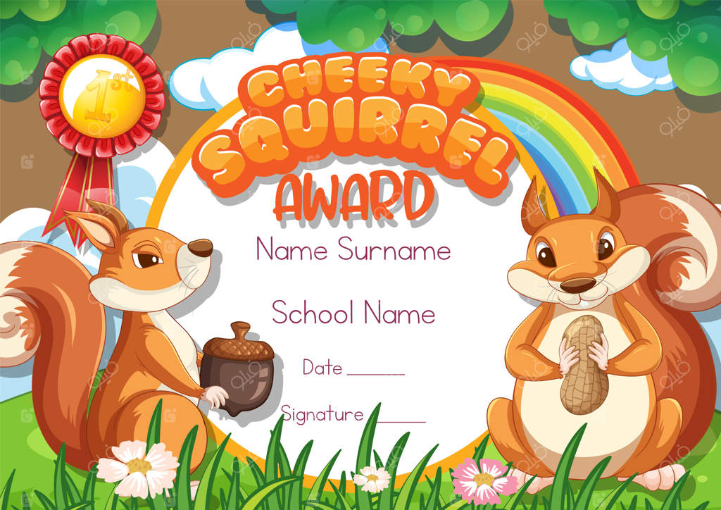 قالب گواهی سنجاب بازیگوش