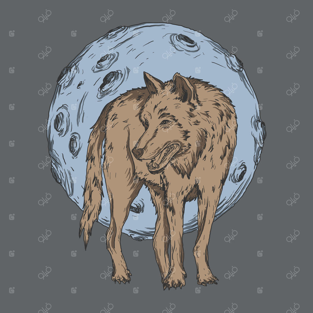 طراحی هنری و پیراهن طرح گرگ و ماه