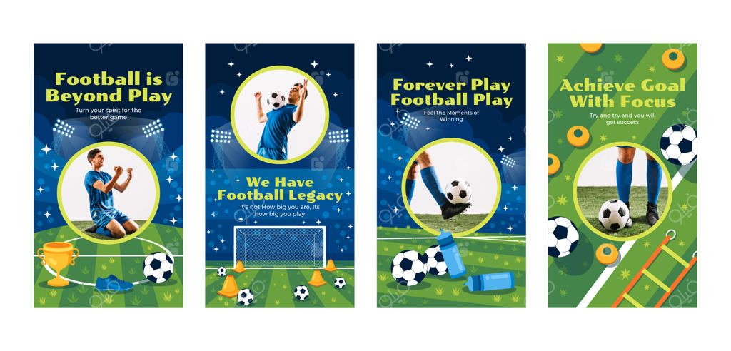 مجموعه استوری‌های اینستاگرامی فوتبال ساده