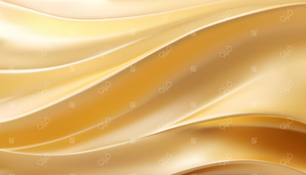 پس‌زمینه لوکس و براق امواج ابریشمی سه‌بعدی از جنس فلز طلایی