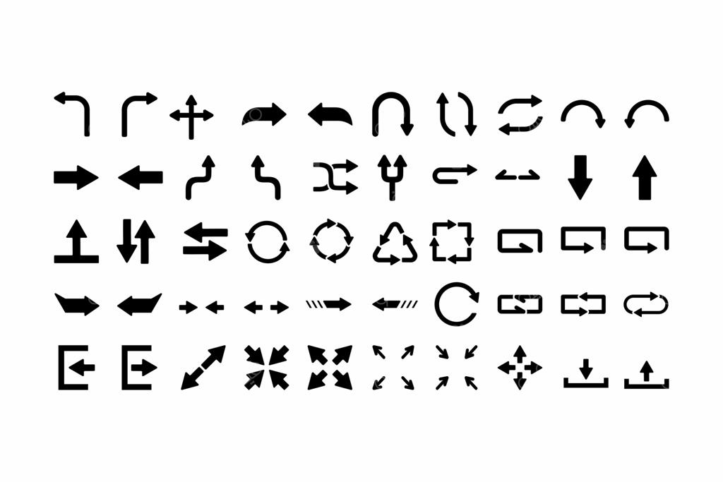 مجموعه ۵۰ آیکون فلش سیاه مناسب برای طراحی وب، ارائه‌ها، مواد اینفوگرافیک و اپلیکیشن‌های موبایل.